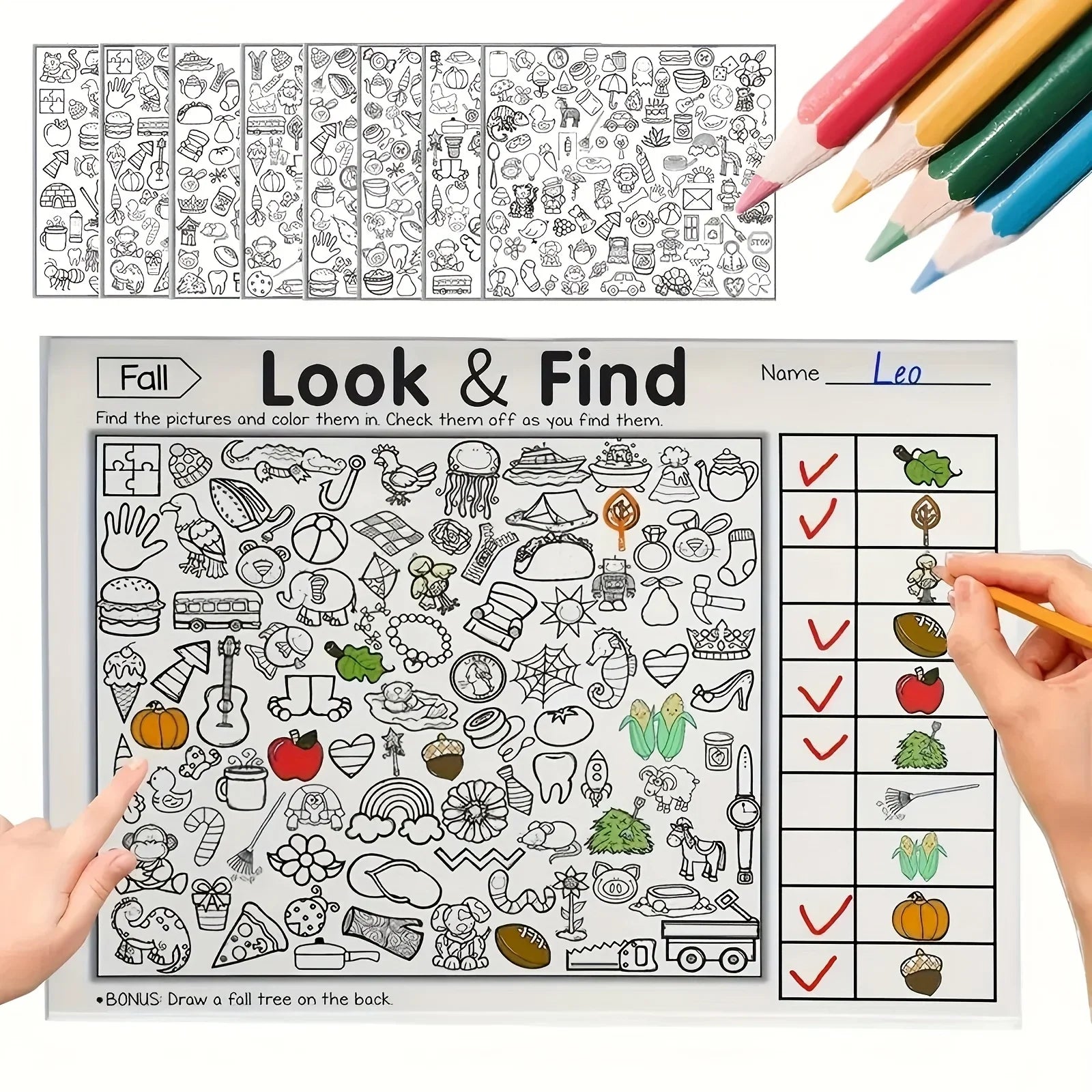 Look & Find Coloring Workbook for Kids — Shapes, Colors & Handwriting Activities, Ages 3–6