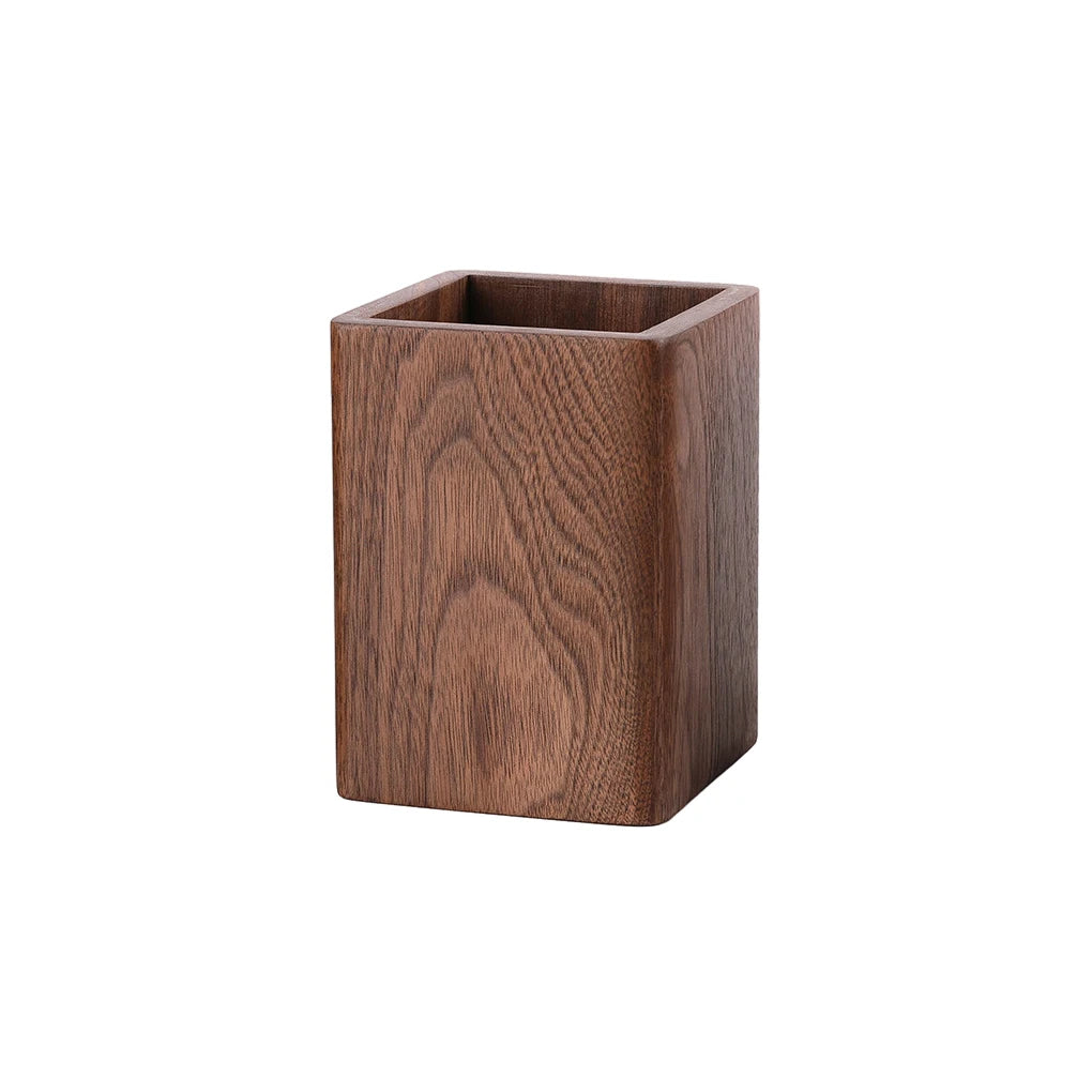 Handcrafted Wooden Pen Holder - Premium Desk Organizer in Walnut, Bamboo, Pine & Beech