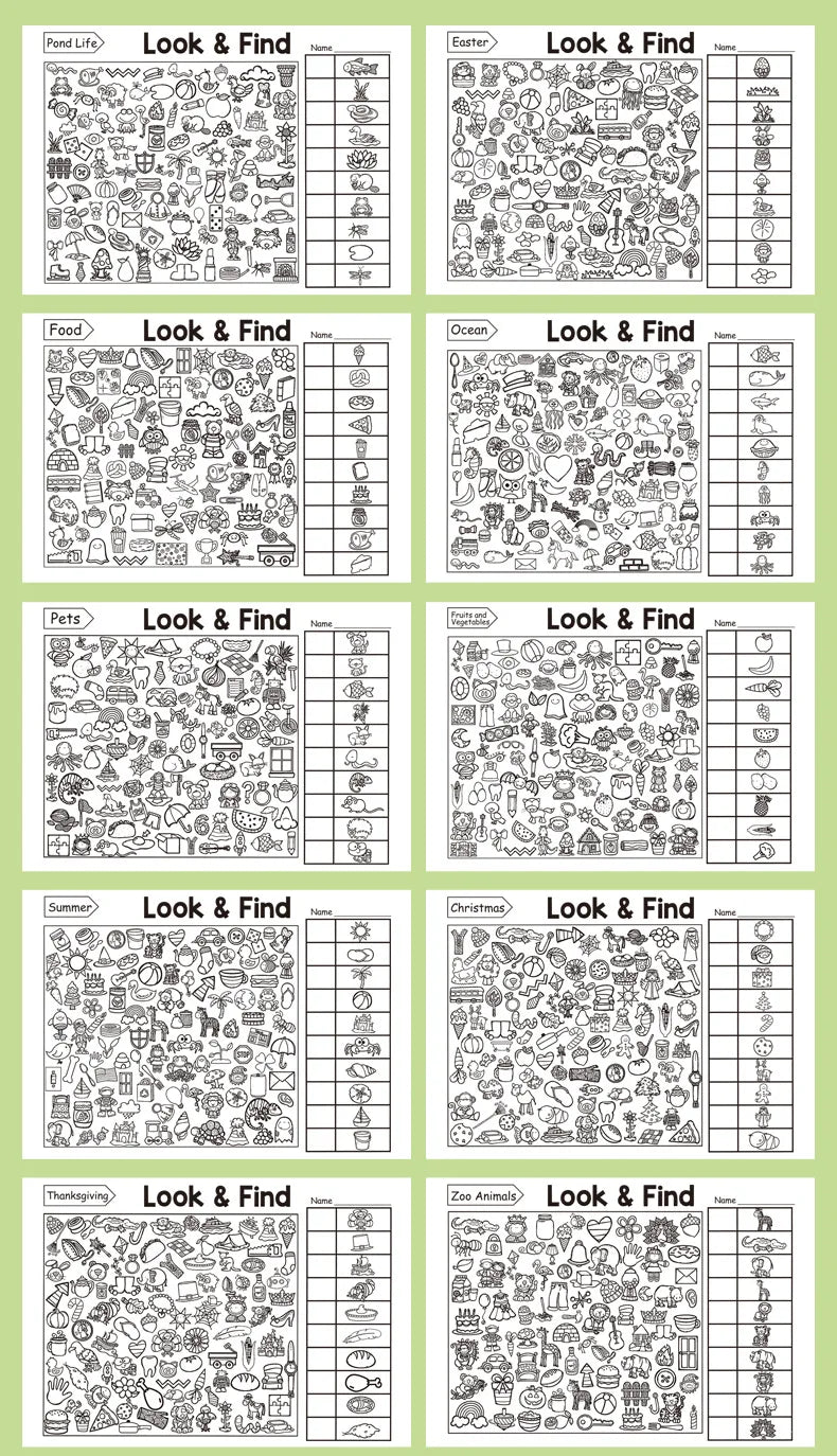 Interactive Seek & Find Coloring Book for Kids - Educational Activity Book