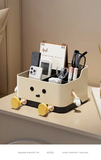 Desktop Organizer Box - 4-Compartment Multi-Use Storage | Standing or Sitting Design | Office, Dorm & Home