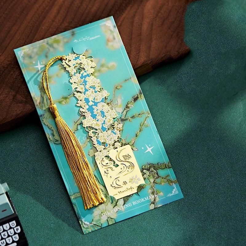 Van Gogh Art Bookmarks | Vintage Metal Bookmarks with Tassel
