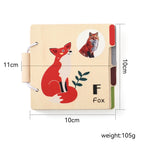 Wooden Animal Flap Book - Interactive Learning Toy for Babies & Toddlers