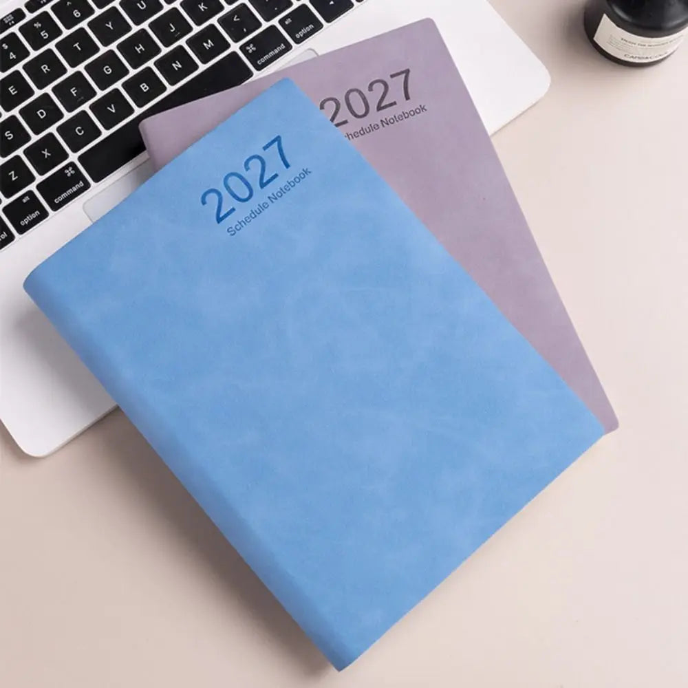 2027 Schedule Notebook – A5 Portable Planner | 365-Day Agenda with Monthly, Weekly & Daily Pages | PU Leather Cover | 6 Colors