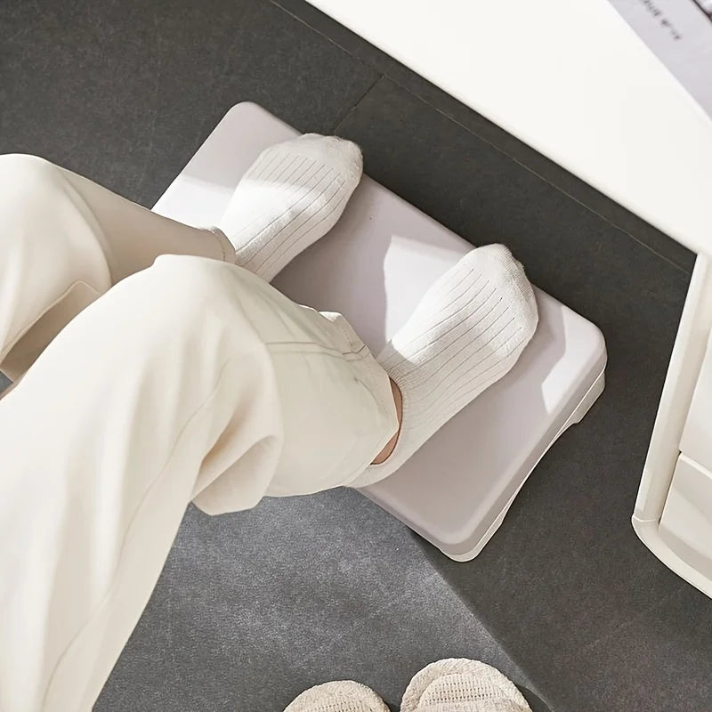 Ergonomic Under-Desk Footrest with Cushion & Rotating Surface – Office, Sofa & Study | Blue, Grey & White