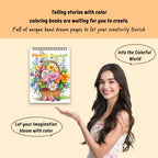 Adult Spiral Coloring Book - 30 Sheets Nature & Floral Themes | 11.2x8.3" Landscape Format | Birthday & Holiday Gift