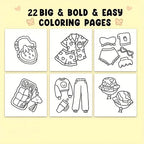 Fashion Vibes Coloring Book - Bold & Easy Designs for Teens & Kids (22 Pages)