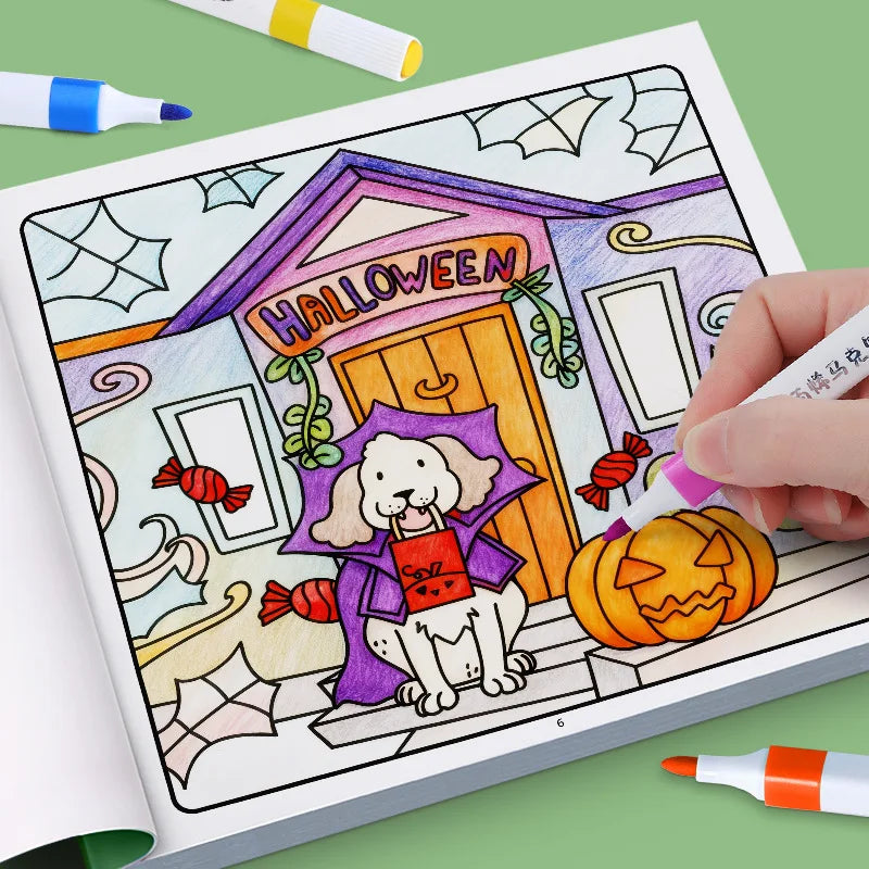 Girls' Fantasy Coloring Book - 24 Pages of Hand-Drawn Illustrations (3 Themes)