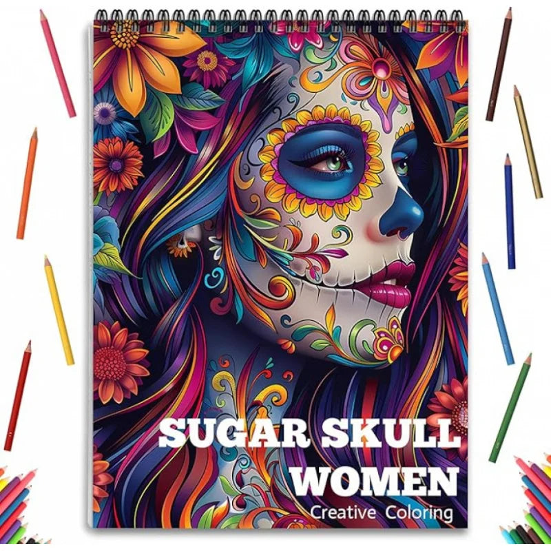 Candy & Bone Art Coloring Book — 24 Pages of Quirky Pop-Art Illustrations, Thickened Paper