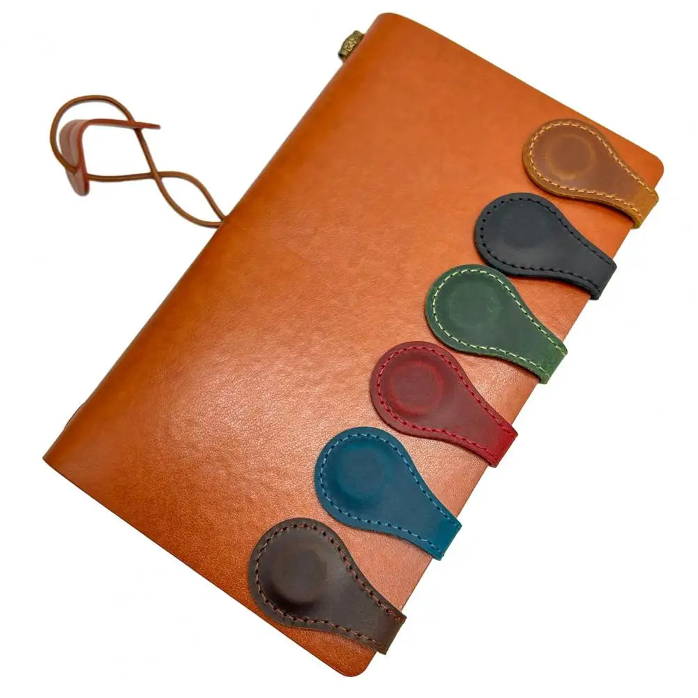 Vintage Leather Magnetic Bookmarks | Sophisticated Page Clips in 5 Classic Colors | Elegant Reading Gift
