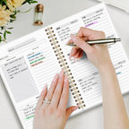 Undated Weekly Planner – A5 Spiral Journal | Weekly Goals, To-Do List & Habit Tracker | Romantic Boho Floral Cover