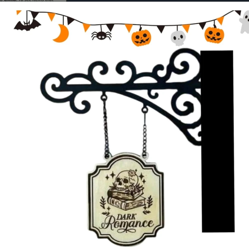 Literary Bookshelf Sign – Hangable Wooden Genre Plaque for Book Lovers | Dark Romance, Poetry & More
