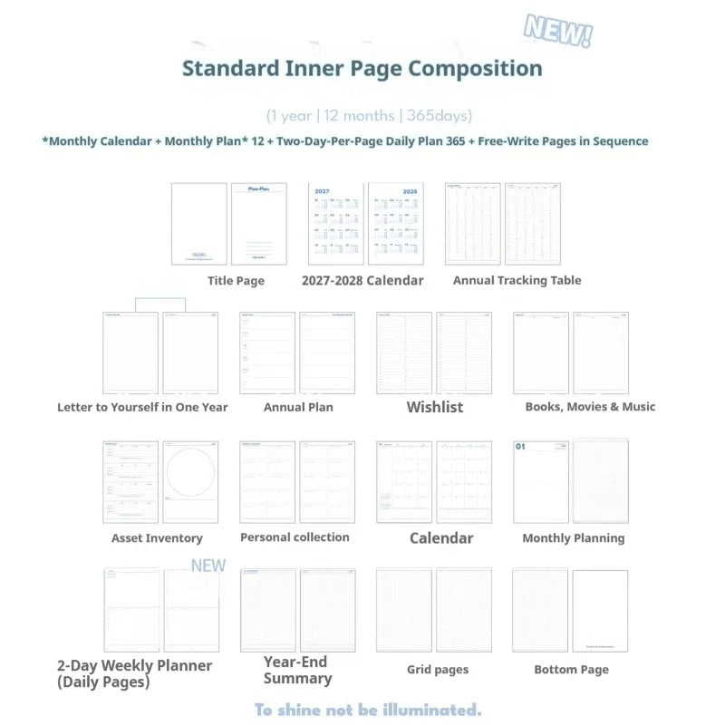 Planwith 2027 Daily Planner – 12-Month Weekly Agenda | Soft PU Cover, 180° Flat Open, 100gsm Paper | 12 Pastel Colors | Gift Box