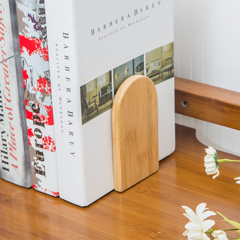 Bamboo Bookends - Natural Desktop Organizer & Book Stand (2 Sizes)