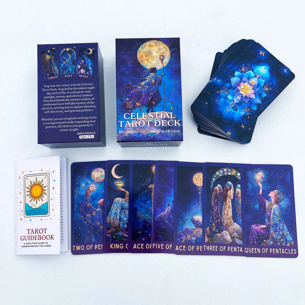 Classic Celestial Tarot Deck by Karol Robayo - 78 Cards with Guidebook