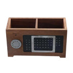 Wooden Pen Holder with Date Reminder — Elegant Desktop Organizer in Beech or Walnut