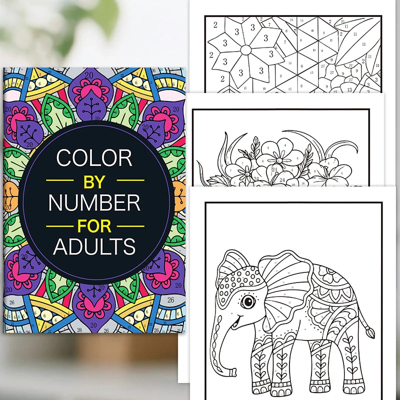 Color by Number Coloring Book for Adults — 20+ Pages of Calming, Guided Designs