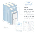 Planwith 2027 Daily Planner – 12-Month Weekly Agenda | Soft PU Cover, 180° Flat Open, 100gsm Paper | 12 Pastel Colors | Gift Box