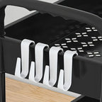 2-Layer Rolling Stationery Organizer — Detachable Handcart Desk Organizer for Office & School
