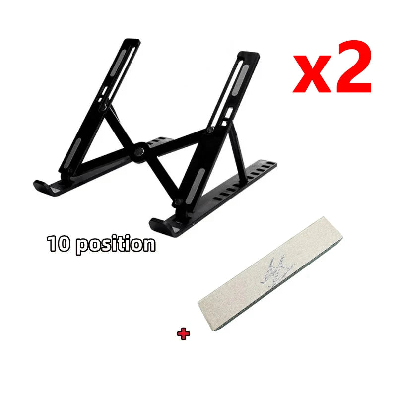 Foldable Laptop Stand – 10-Position Adjustable, Portable ABS Bracket for MacBook, Notebooks & Laptops up to 17" | Black & White