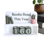 Books Read This Year Counter - Manual Reading Tracker & Shelf Decor for Book Lovers