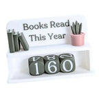 Books Read This Year Counter - Manual Reading Tracker & Shelf Decor for Book Lovers