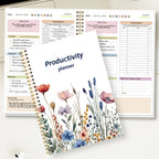 Floral Productivity Planner - Daily & Weekly Organizer with Priorities & To-Do Lists