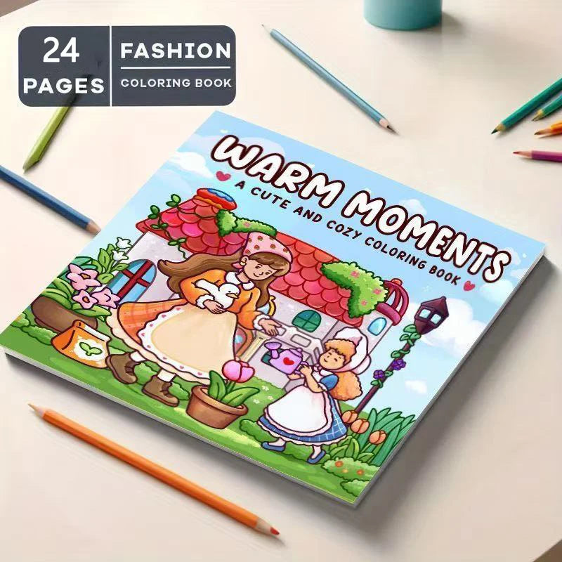 Girls' Fantasy Coloring Book - 24 Pages of Hand-Drawn Illustrations (3 Themes)