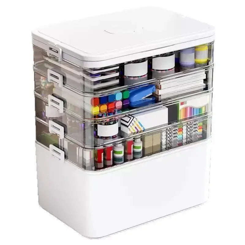 Multi-Layer Desk Organizer - Large Capacity Stationery Storage Box