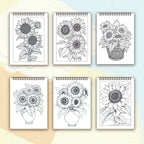 Adult Spiral Coloring Book - 30 Sheets Nature & Floral Themes | 11.2x8.3" Landscape Format | Birthday & Holiday Gift