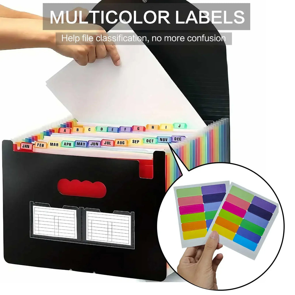 Accordion File Organizer - 13 or 25 Pocket Waterproof Document Storage Bag | Three-Side Sealed | Office, Home & Travel