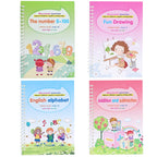 Magic Reusable Writing Practice Books | 4-Book Set with Auto-Disappearing Ink Pen