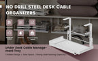 Under-Desk Hanging Storage Rack - Multi-Compartment Organizer | Small or Large | White or Black | Office & Home Workstation