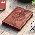 Vintage Pocket Leather Notebook - 280 Pages Portable Travel Journal & Diary