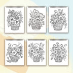 Adult Spiral Coloring Book - 30 Sheets Nature & Floral Themes | 11.2x8.3" Landscape Format | Birthday & Holiday Gift