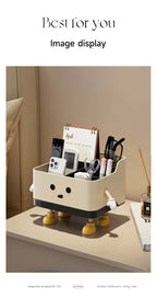 Desktop Organizer Box - 4-Compartment Multi-Use Storage | Standing or Sitting Design | Office, Dorm & Home