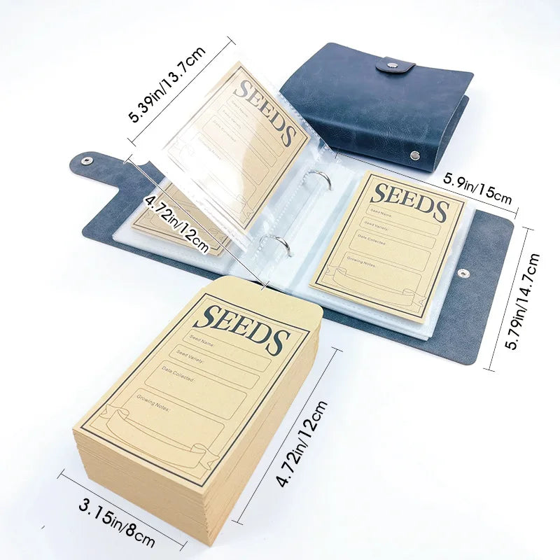 Garden Seed Storage & Organization Binder Kit – 50 Self-Sealing Kraft Envelopes + 25 Clear Pocket Sheets | Holds 200 Seed Packets