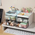 Desk Organizer with Drawer - Multi-Use Storage Box for Office & Makeup