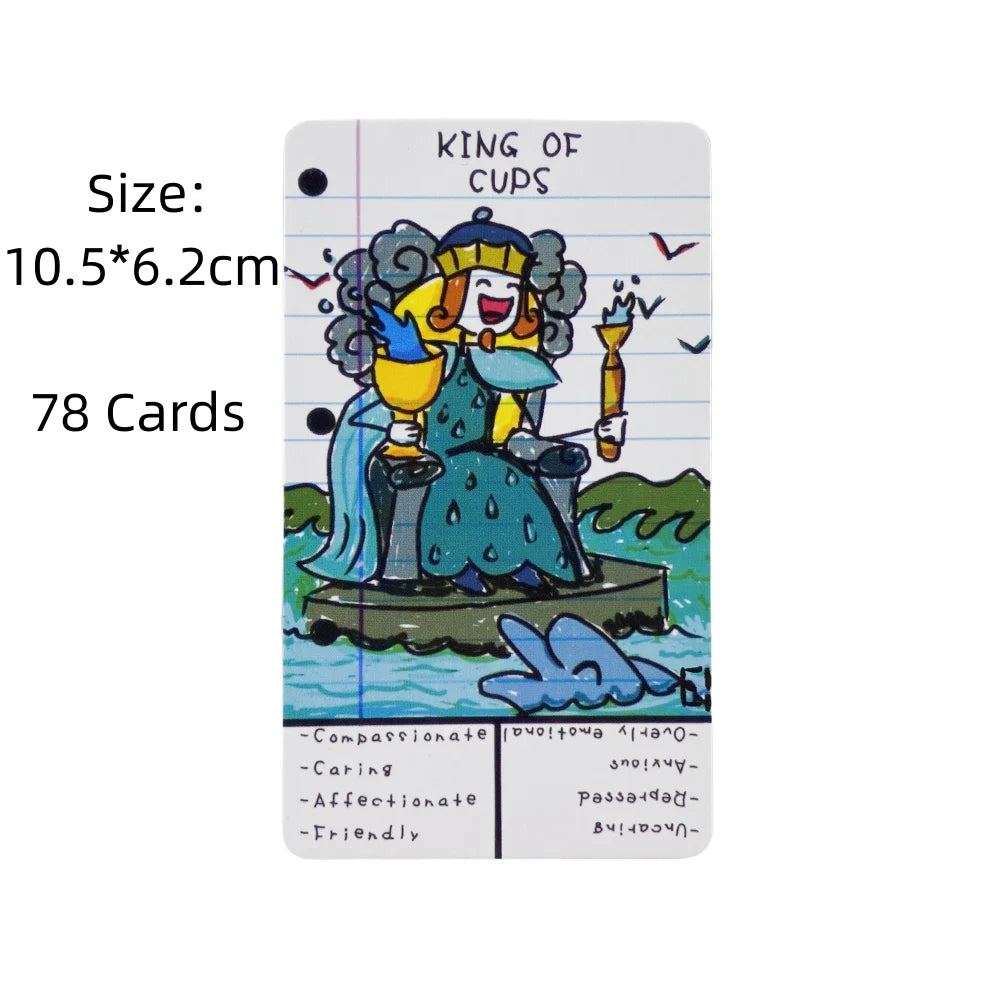 Doodle Tarot by Em K. Holloway - 78 Card Study Deck for Beginners | Keywords on Every Card | Wicked Hollow