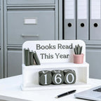 Books Read This Year Counter - Manual Reading Tracker & Shelf Decor for Book Lovers