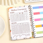 Recipe Journal – 120-Page Spiral Hardcover Recipe Book | Illustrated Inner Pages, Kitchen Conversion Chart & Food Stickers | 2 Cover Designs