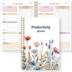 Floral Productivity Planner - Daily & Weekly Organizer with Priorities & To-Do Lists