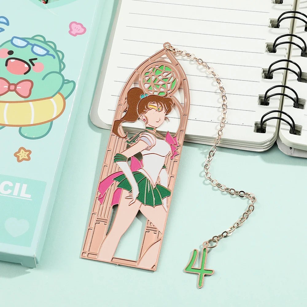 Anime Girl Metal Bookmark - Collectible Character Page Marker