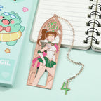 Anime Girl Metal Bookmark - Collectible Character Page Marker