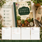 Garden Journal & Harvest Tracker – A5 Spiral Planner Notebook | Guided Pages for Gardeners & Plant Lovers | Gardening Gift