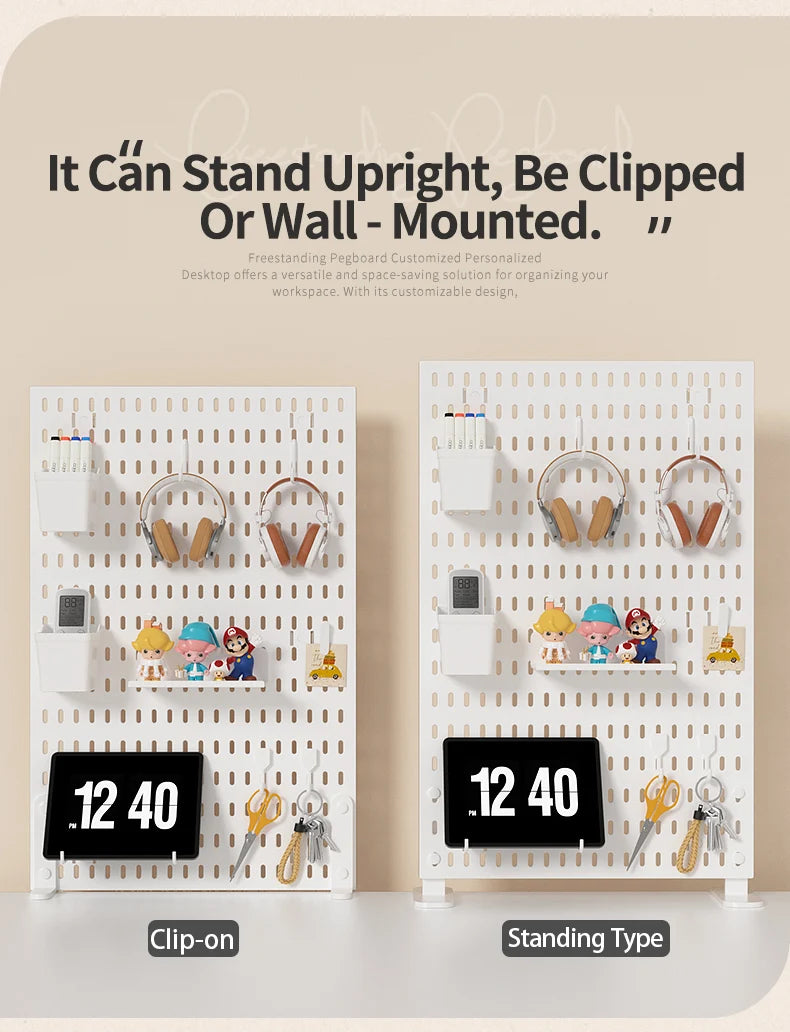 Modular Pegboard Organizer System – Wall & Desk Mountable | Boards, Mounting Kits & Accessories