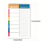 Weekly Meal Planner Notepad – 50 Sheets Tear-Off | 7-Day Meal Plan & Grocery Checklist | Stands Upright | Ink-Resistant Paper