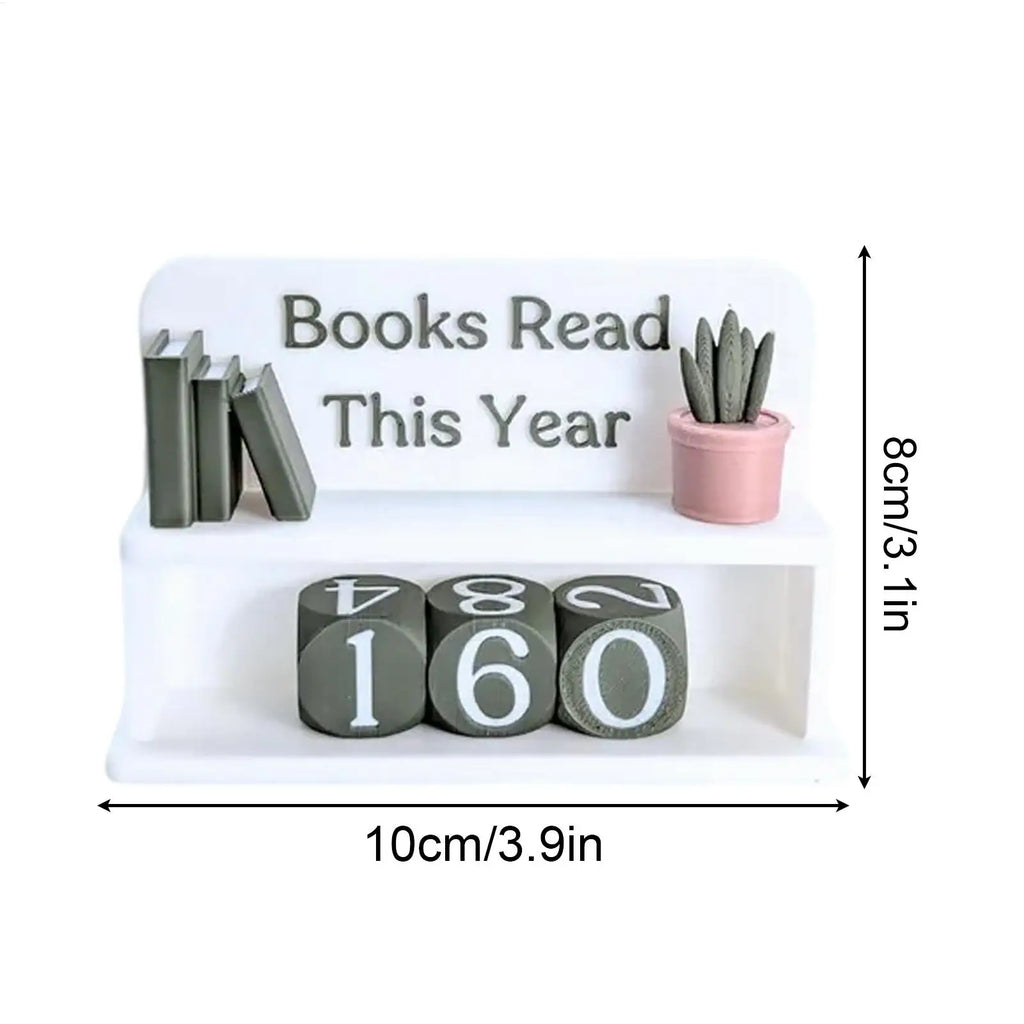 Books Read This Year Counter - Manual Reading Tracker & Shelf Decor for Book Lovers