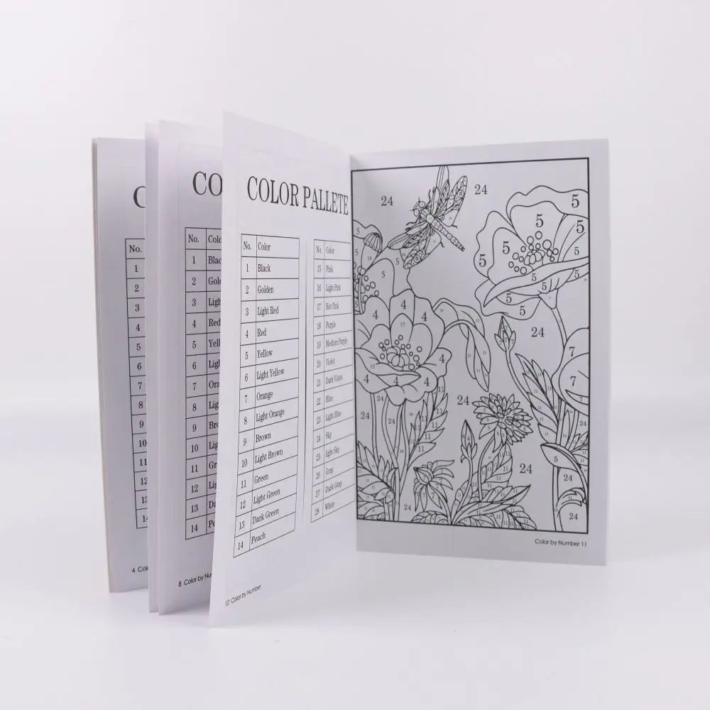 Color By Number Adult level Coloring Book - 190 Pages for Stress Relief & Relaxation
