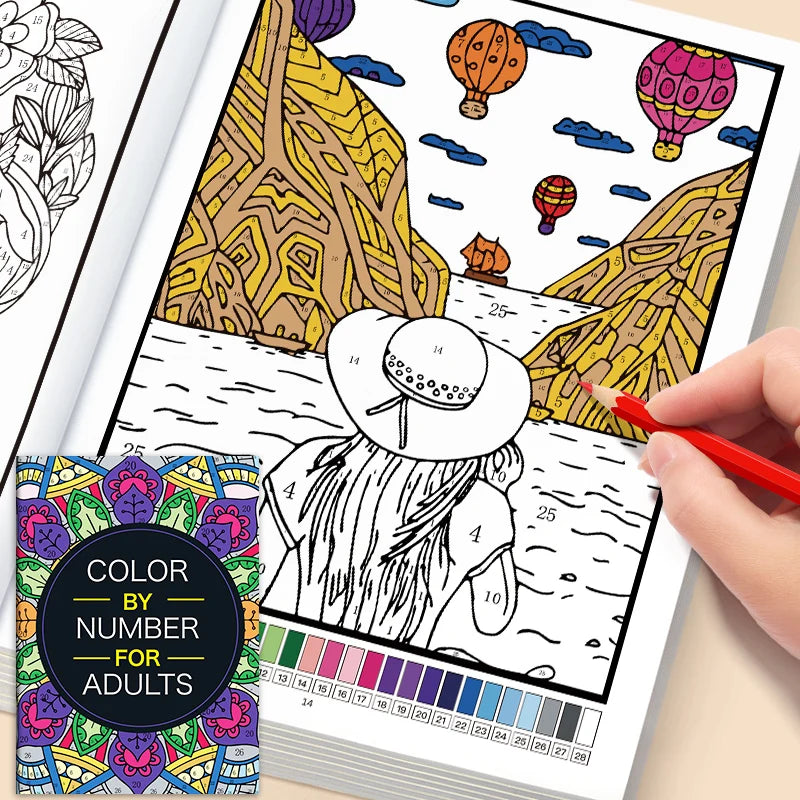 Color by Number Coloring Book for Adults — 20+ Pages of Calming, Guided Designs