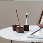 Vintage Wooden Pen Rest - Minimalist Desk Ornament & Fountain Pen Holder